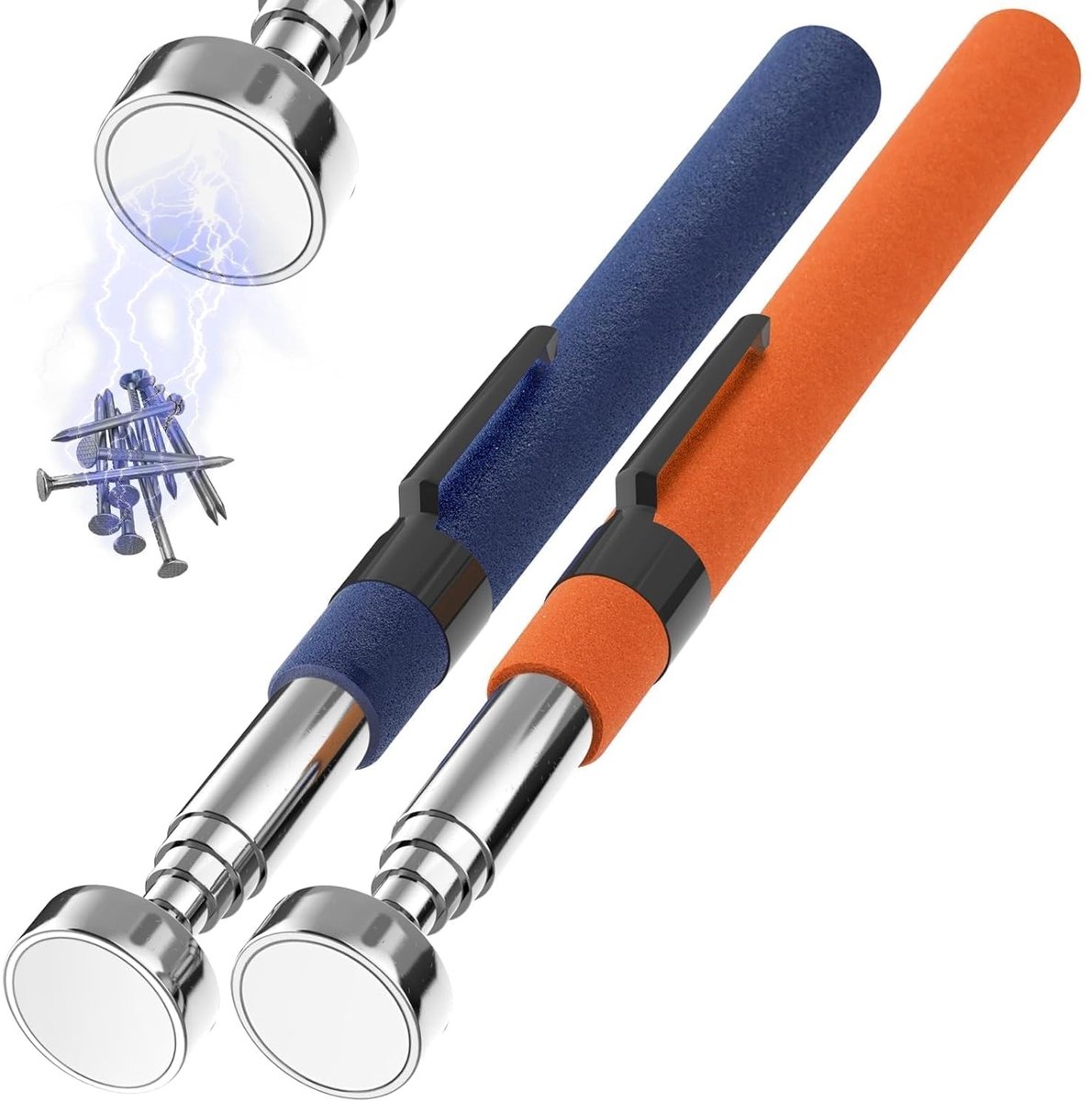 Extra sterke telescopische magnetische lifter - 2-delige set van 72 cm - ideaal voor het oppakken van metalen voorwerpen, gereedschap en schroeven