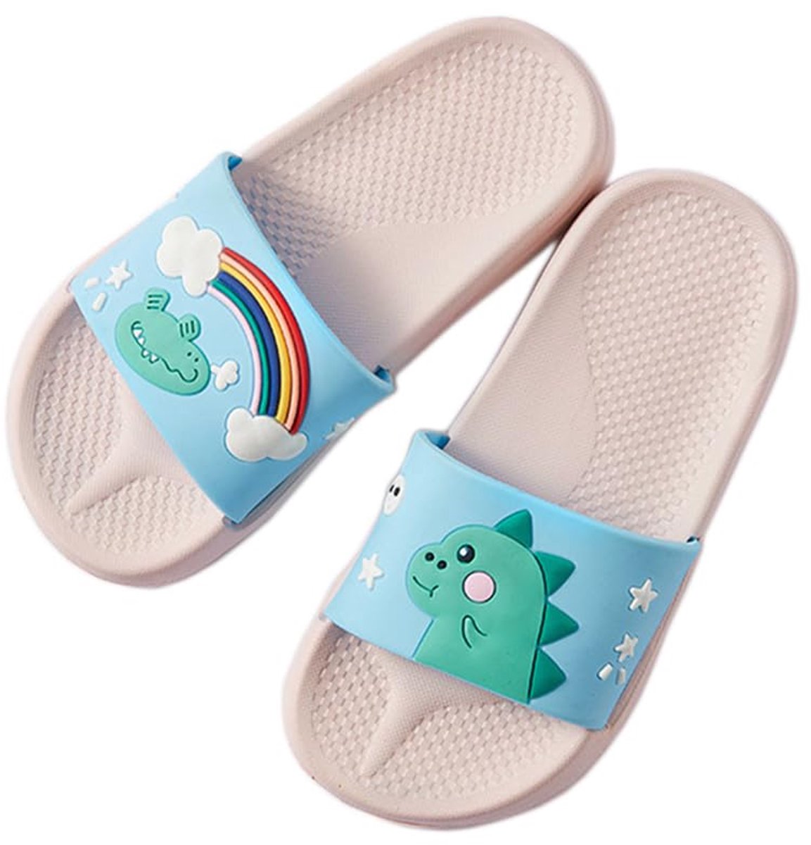 Kdemeng Kinderpantoffels, sandalen, zomer, strand, meisjes, jongens, douche, antislip, zwembad, Roze dinosaurus, 24/25 - ShopVlot