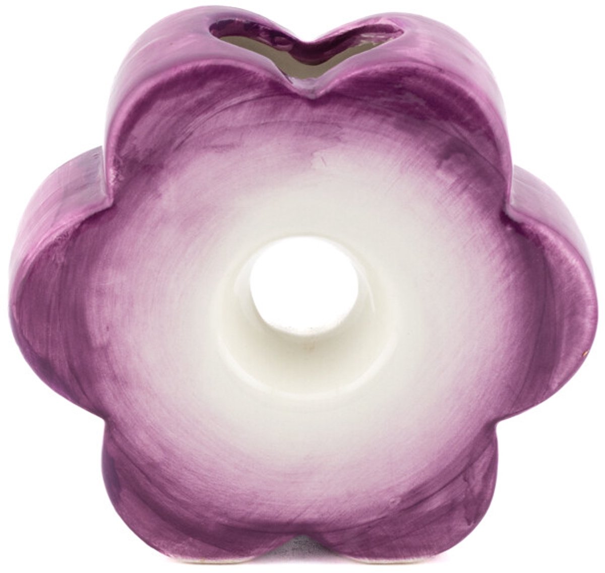Aardewerk vaas flower paars
