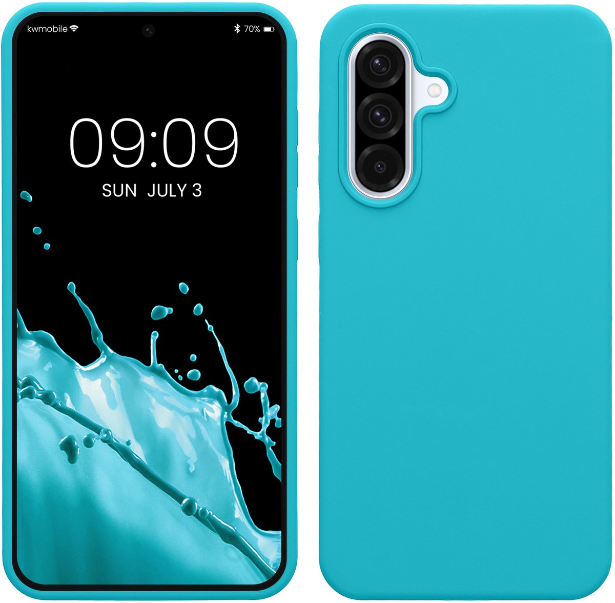 kwmobile telefoonhoesje geschikt voor Samsung Galaxy A36 5G - Hoesje met siliconen coating - Smartphone case in ijsblauw