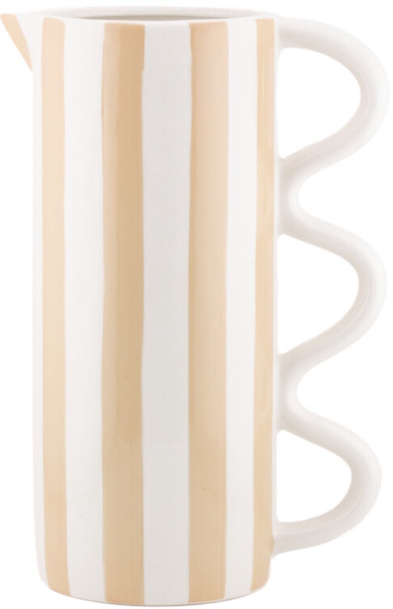 Aardewerk jug Stripe drab