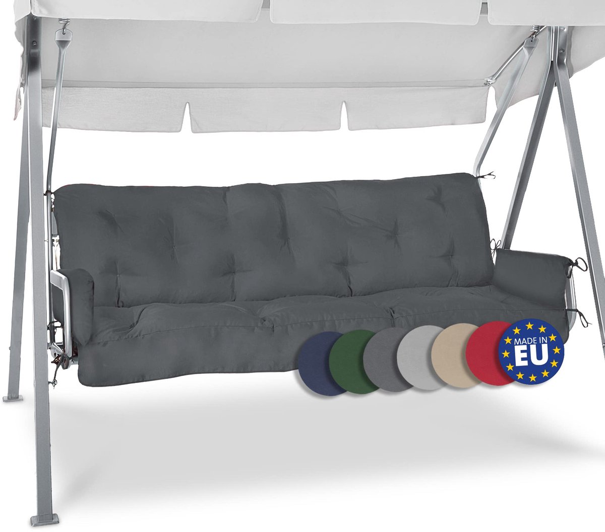 Famanu – Zitkussen voor schommelbank, set van 2 tuinkussens, comfortabel en weerbestendig, ideaal voor buitengebruik en ontspanning