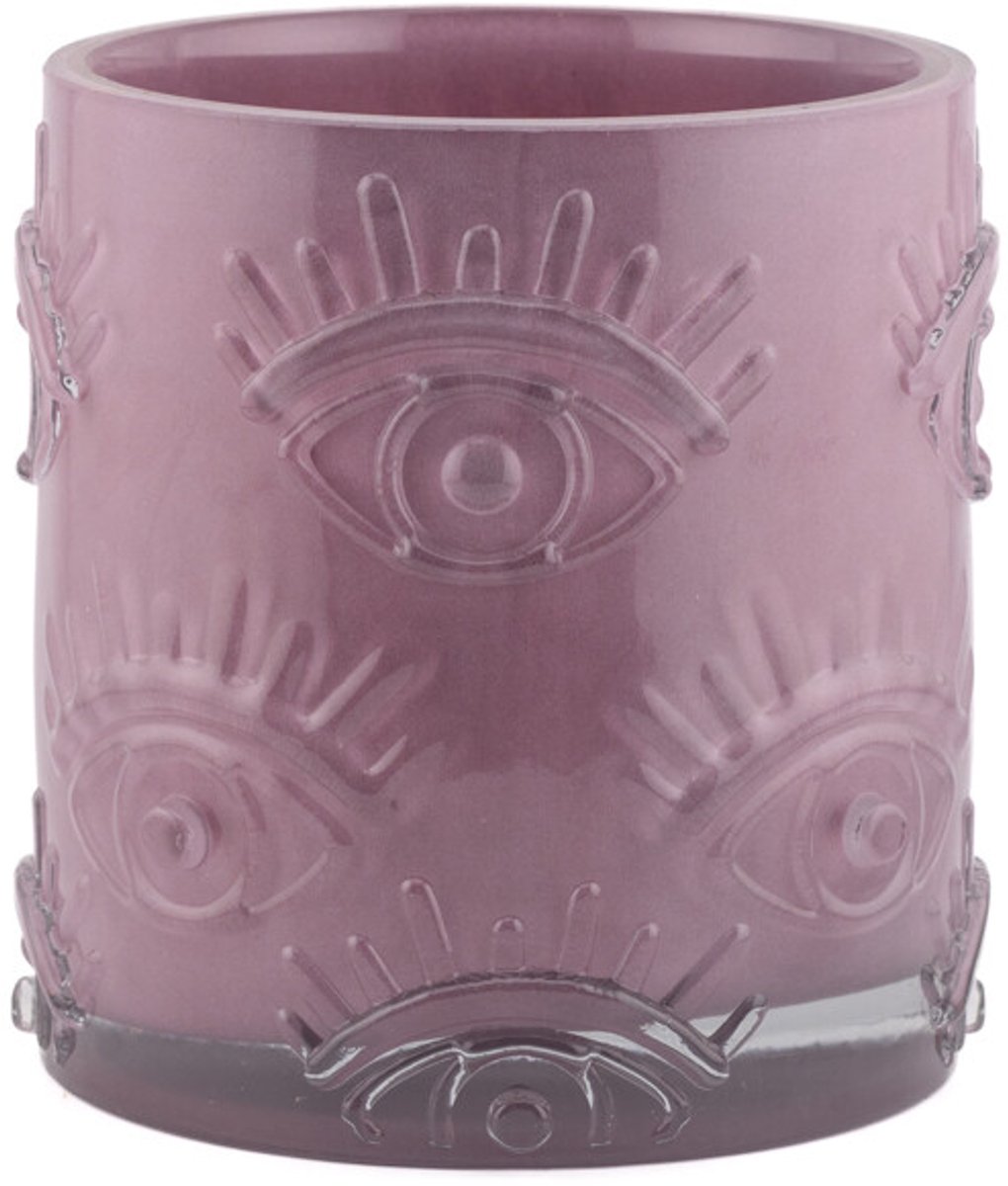 Glazen vaas eyes burgundy