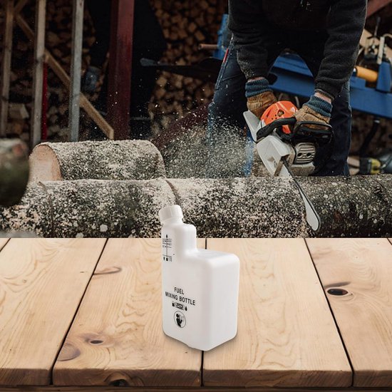 Brandstof Mengfles - Olie Mengbeker - Motor Onderhoud - Precieze Mengverhoudingen - 1 Liter - Zwart Wit — afbeelding 3