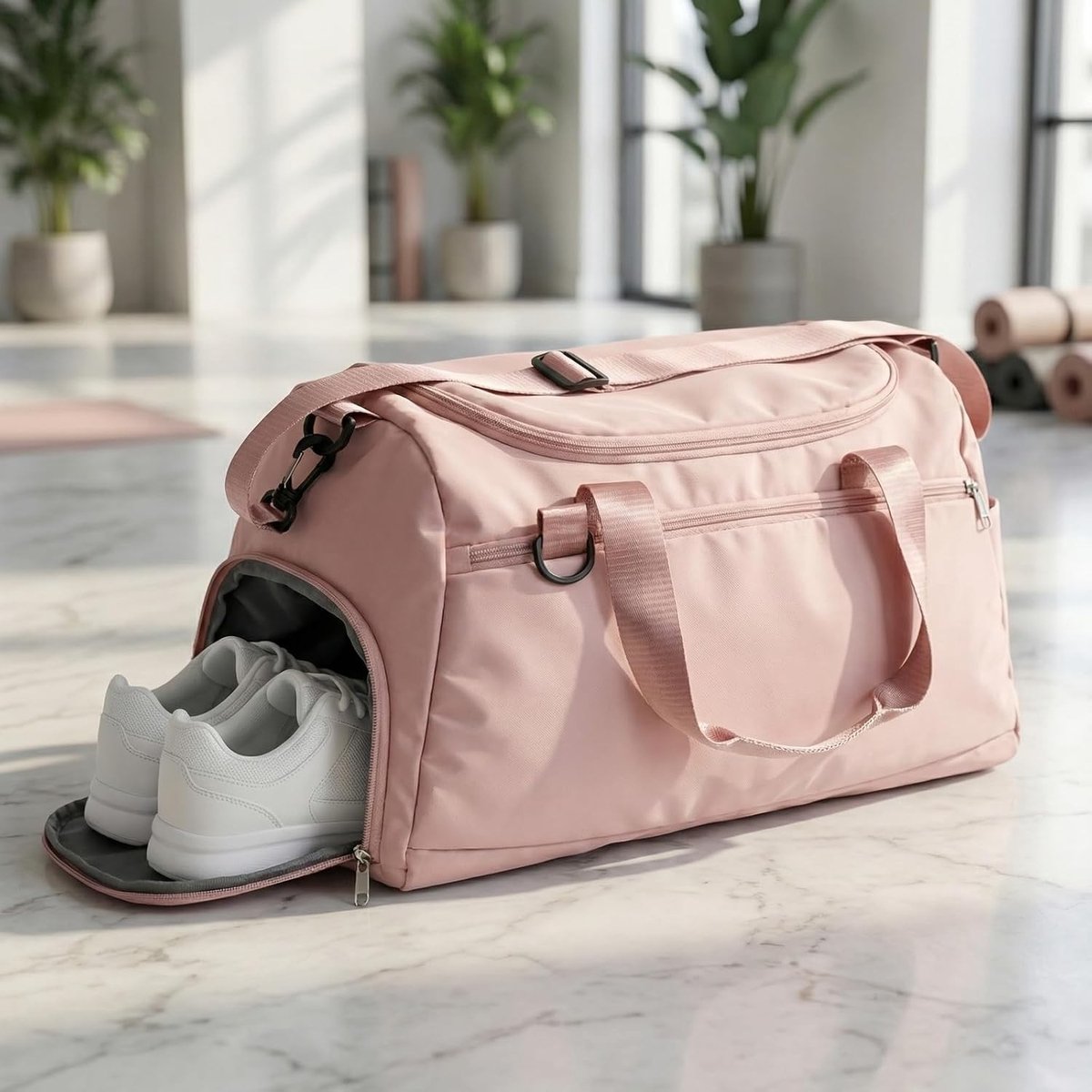 Sporttas met Schoenenvak en Scheidingswand - Zwart - 51 x 28 x 25 cm - Waterdichte Reistas - Voor Dames en Heren