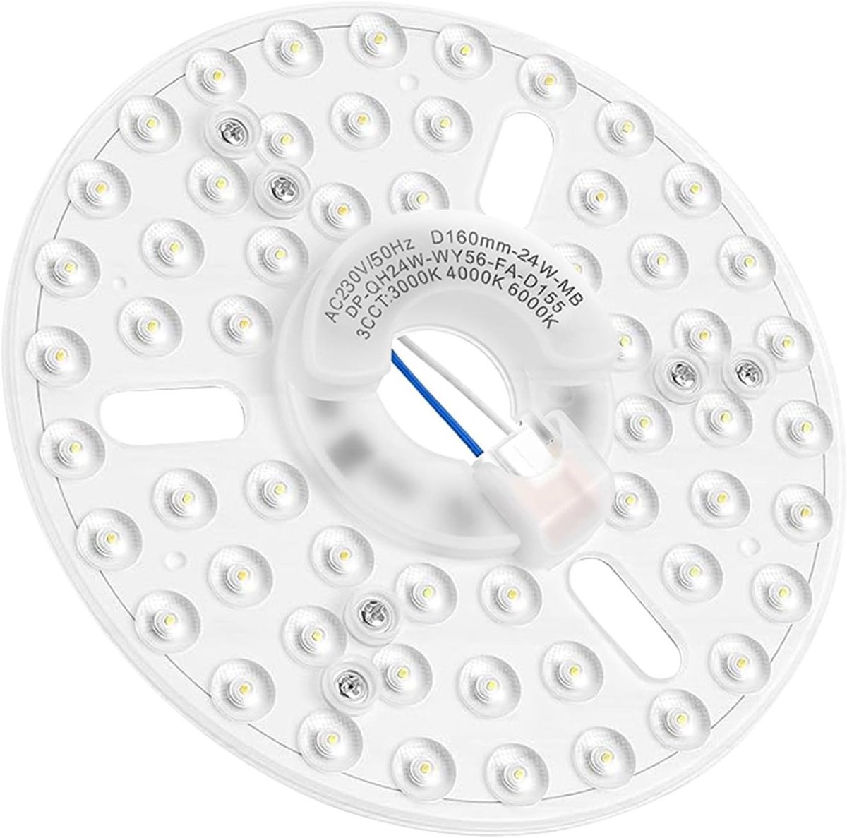 Vervangingsset Plafondventilator - Wit - 16 cm - LED met Magnetische Installatie - Voor Woonkamer en Slaapkamer