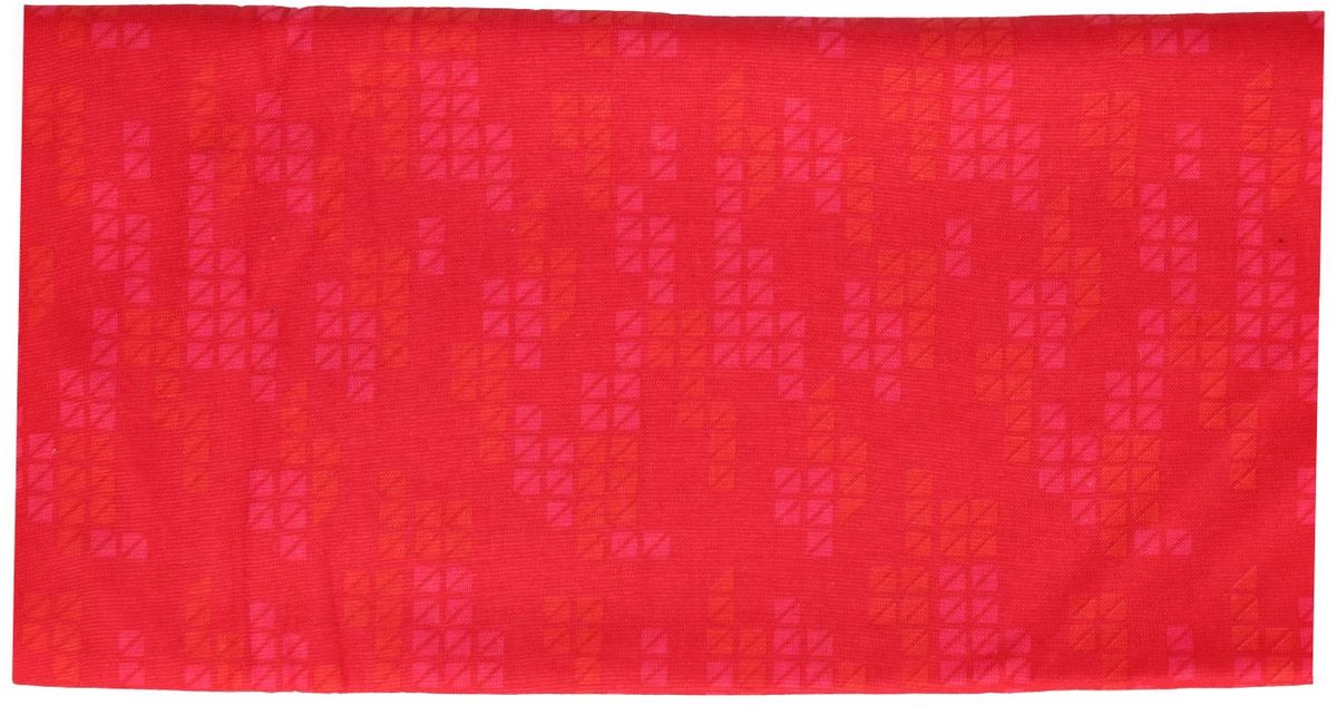 Haarsoires Haarband Multifunctioneel 45x25cm - Blok Patroon - Rood - Elastische Stof - Bandana Col Nekwarmer - Sport Outdoor Casual - Unisex