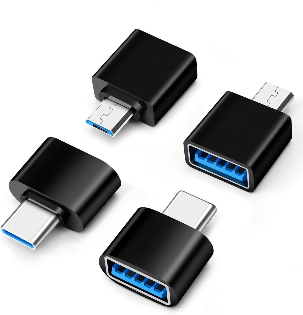 USB C naar USB 3.0 Adapter Set van 2 Stuks - Micro naar USB 3.0 Hoge Snelheid, Compatibel met MacBook Pro en Samsung Galaxy Smartphones