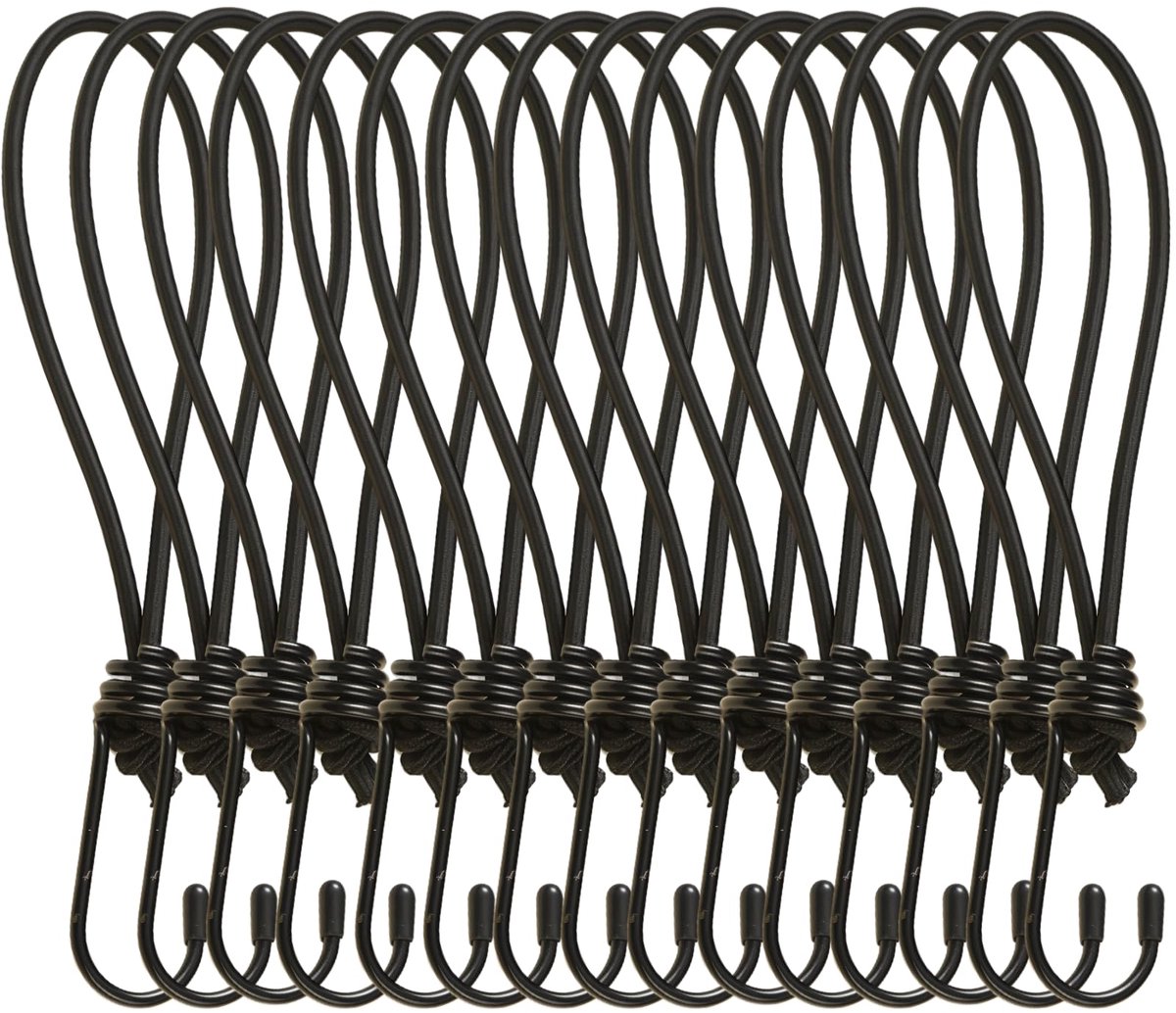 zeilspanners 20 cm - rubber zwart - 15 stuks - voor bevestiging van dekzeilen - ShopVlot