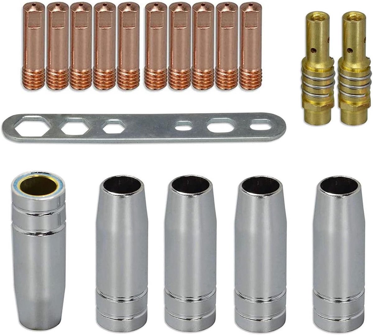 Lasapparaat Onderdelen - MIG Accessoires - Metaal Bewerken - Koperen Materiaal - 18 Stuks - Zilver