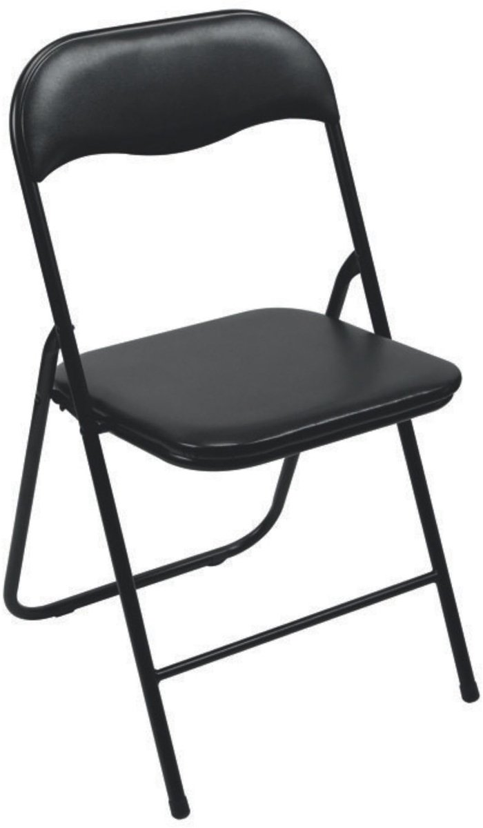 Famanu Inklapbare klapstoel, weerbestendig, maximaal 150 kg, zwart, 1 stuk