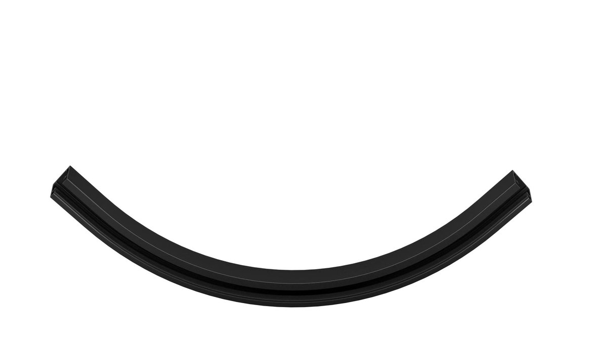 Micro Line Mini 1F-track buitenbocht in zwart, railsegment voor 1-fase railsysteem, Premium collectie