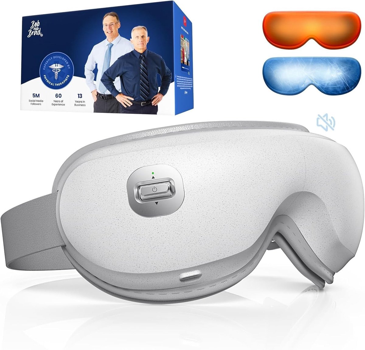 Oogmassageapparaat - Wit - 300 g - Oogmasker met Warmte en Koelgelmasker - Voor Dames en Heren