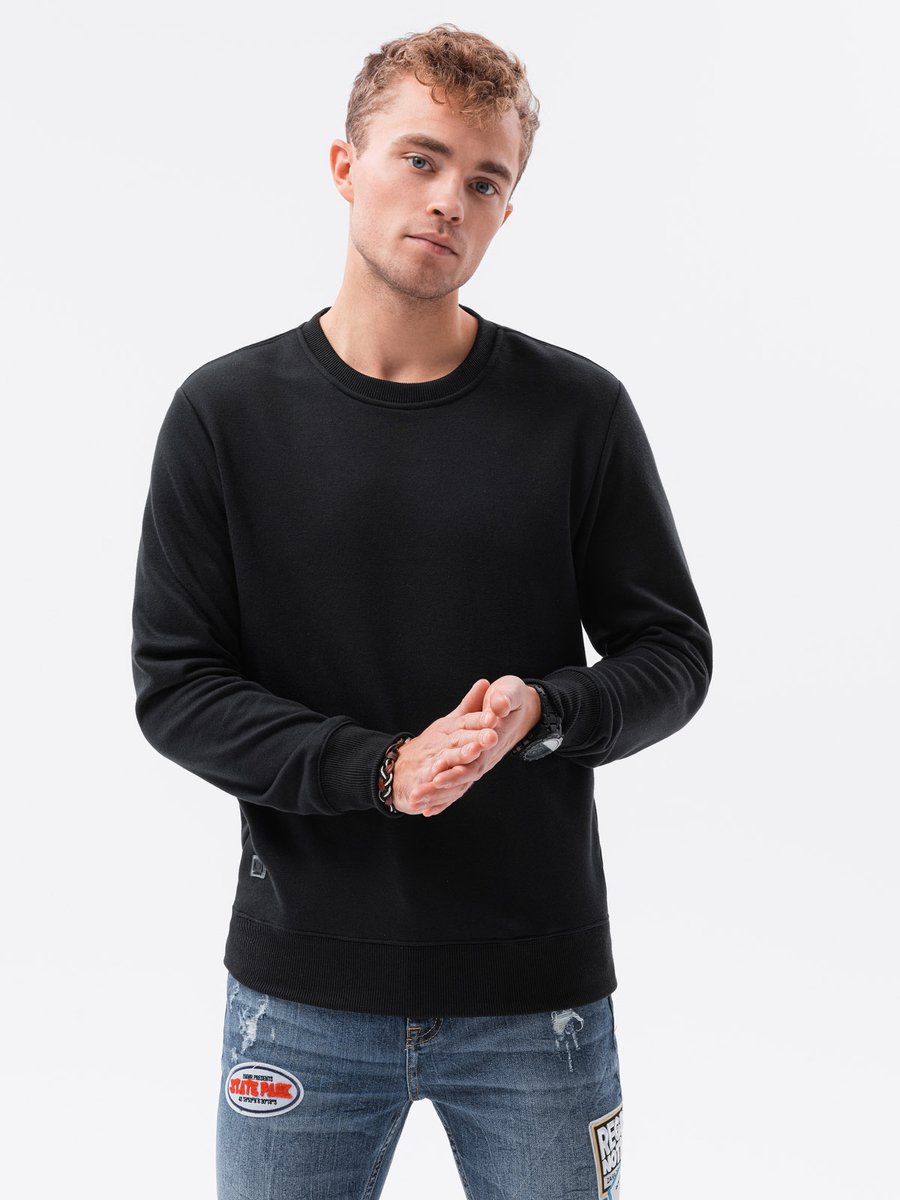 Ombre - Heren Sweater - Zwart - Normalfit - Ronde Hals