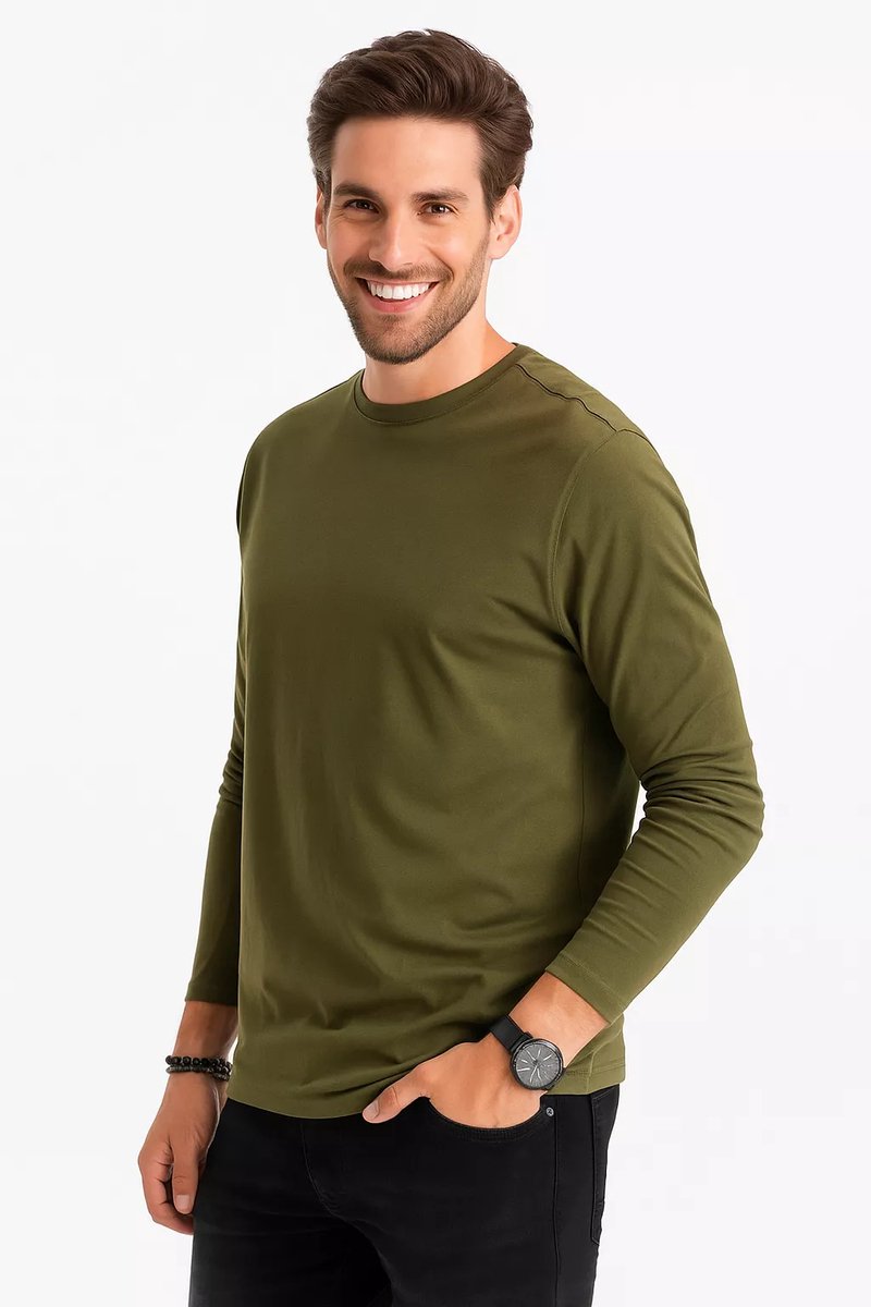 Ombre - Jidney - Longsleeve Heren - Olijf - Groen