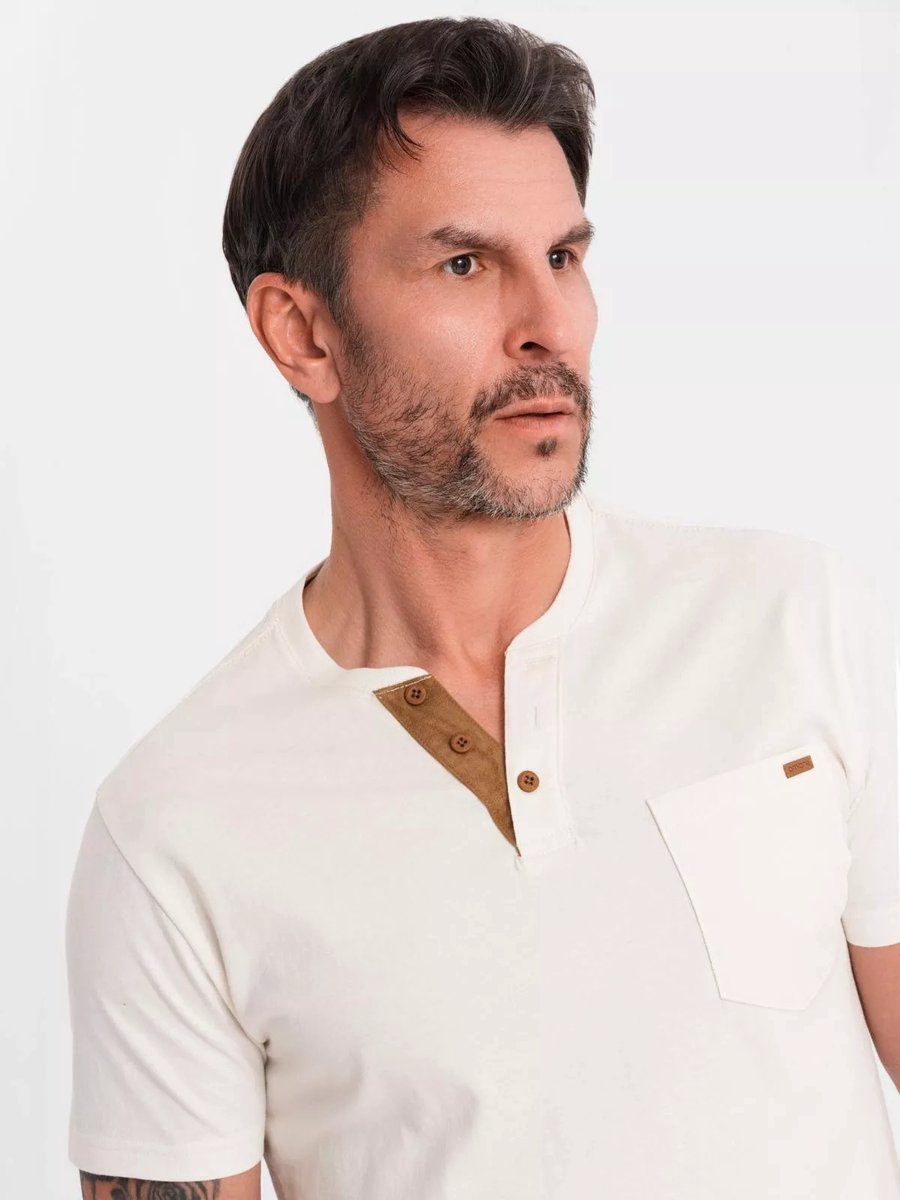 Italian Style - Poloshirt Heren - Suéde - Wit - Italianstyle