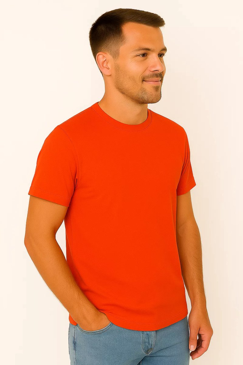 X-Name - Heren T-Shirt - Oranje - Zachte Stof - Italianstyle