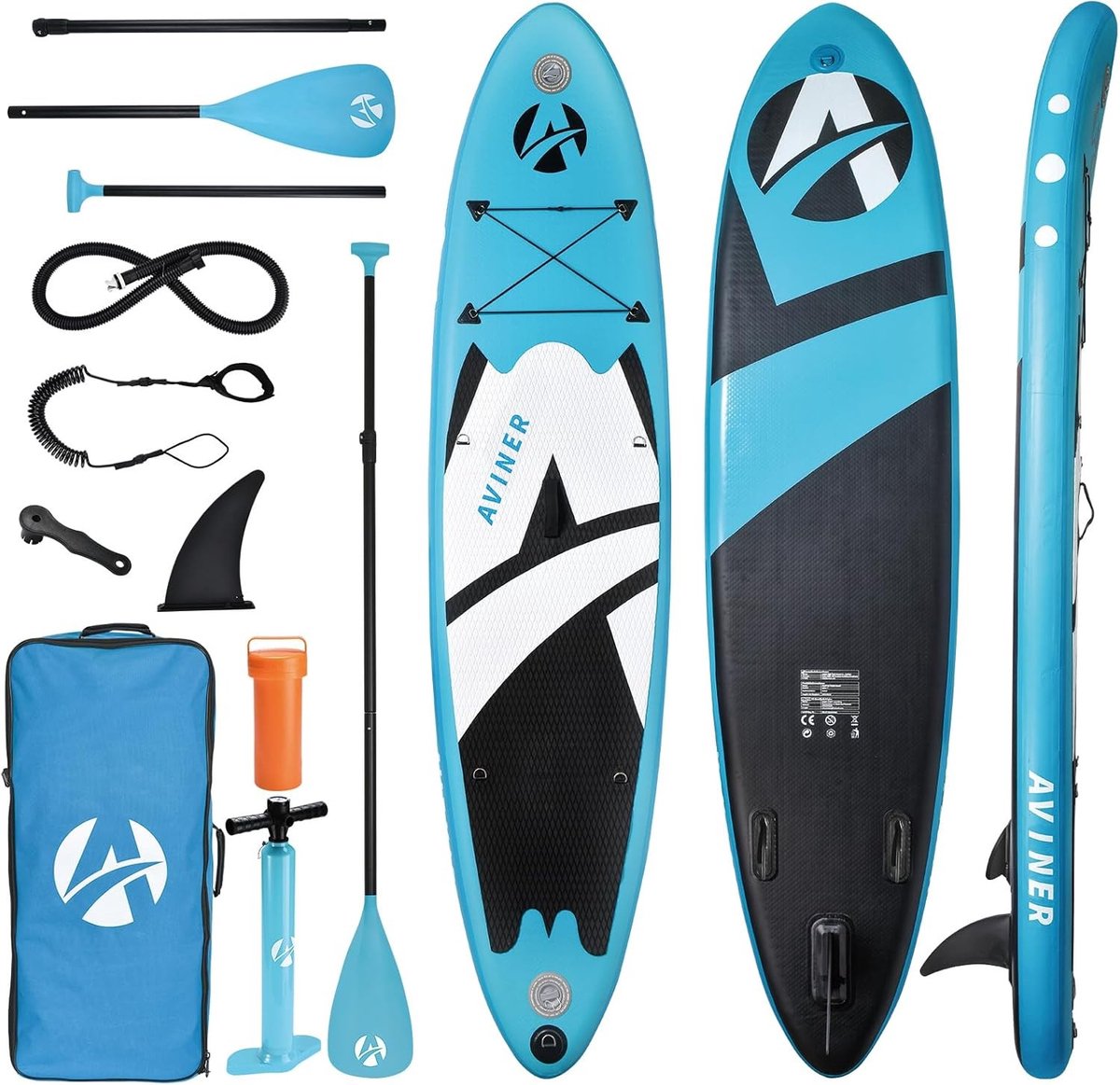 Opblaasbaar Stand Up Paddleboard - Lichtblauw - 305 x 71 x 15 cm - Inclusief Complete Accessoires - Voor Kinderen en Volwassenen
