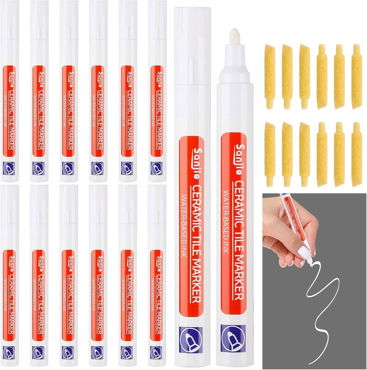 Voegenstift - Wit - 14 cm - Waterdichte Tegelreparatiestift - Voor Muur en Vloer