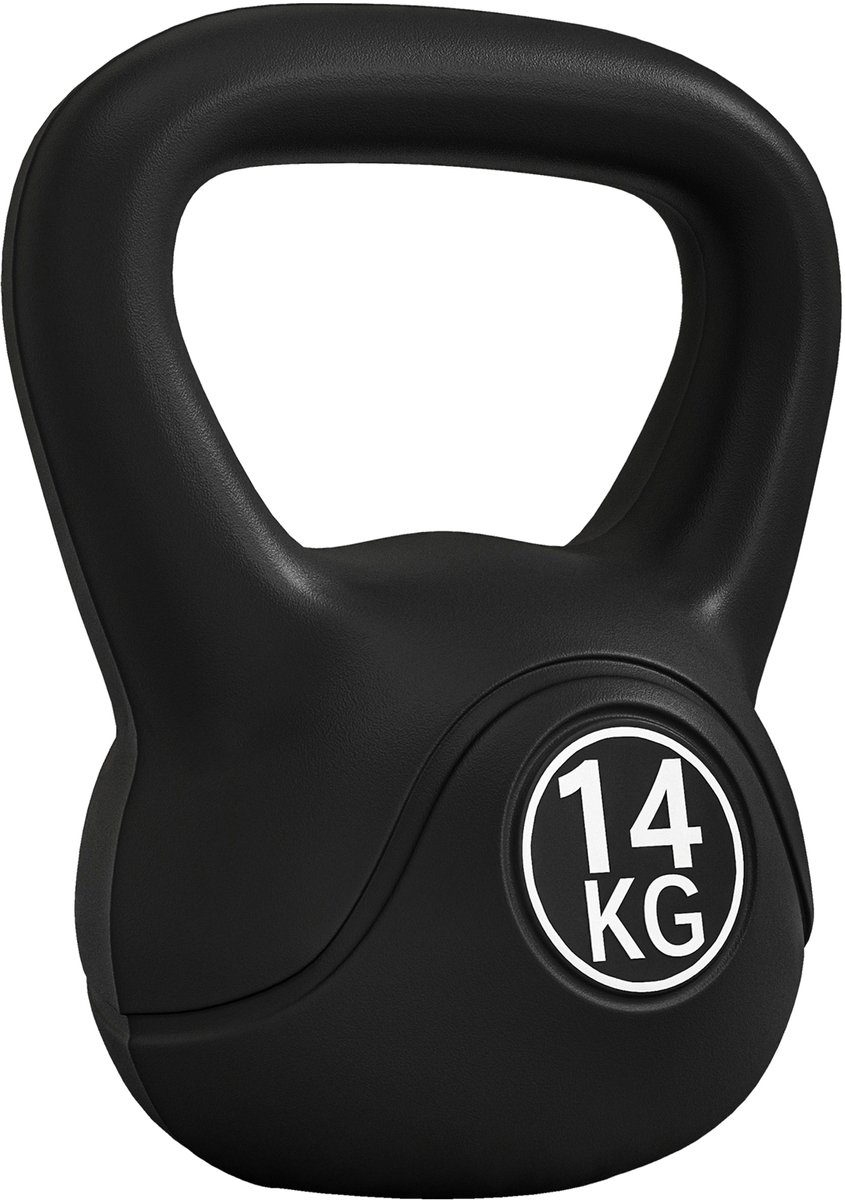 HOMCOM Kettlebell-Kunststoff, Sand-27L x 21B x 31H cm-Schwarz