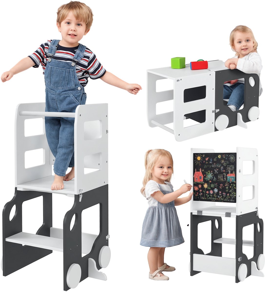 AIYAPLAY - Kinder stepper - MDF - 58x46x92cm - Wit