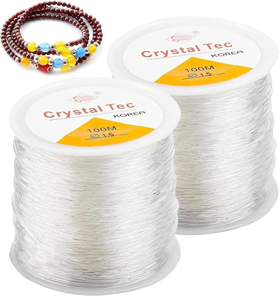 Elastisch Koord voor Armbanden - Transparant - 1,0 mm - Elastische Sieradendraad - Voor Sieraden en Knutselwerk — afbeelding 5