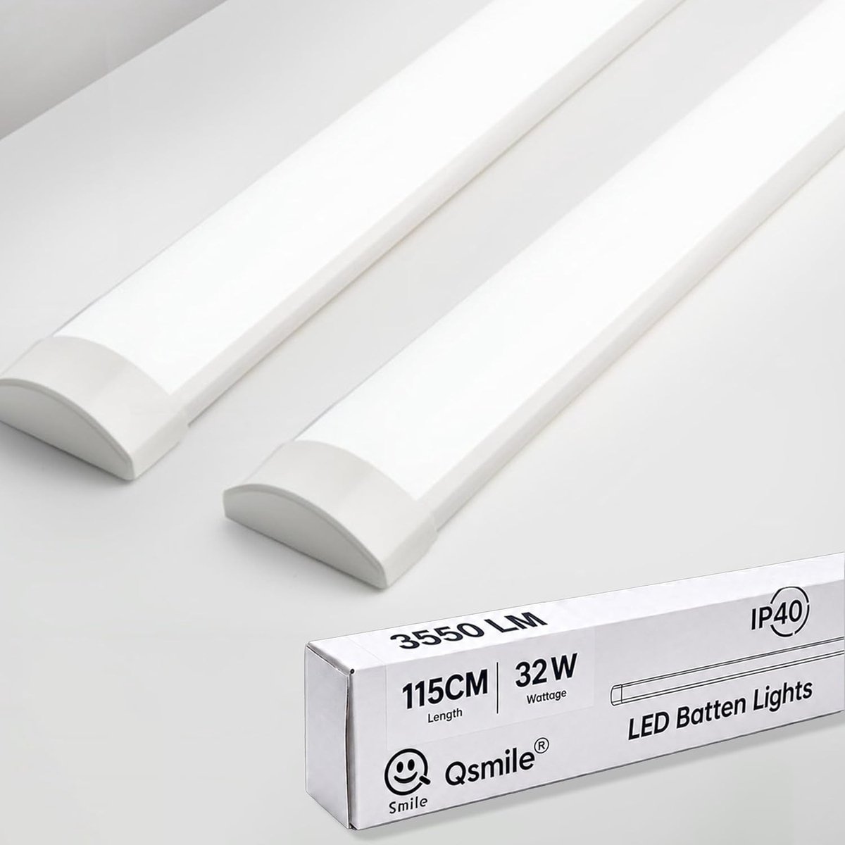 LED-Lichtbalk - Koud Wit - 4FT - Ultradunne LED-buizen - Voor Kantoren en Garages