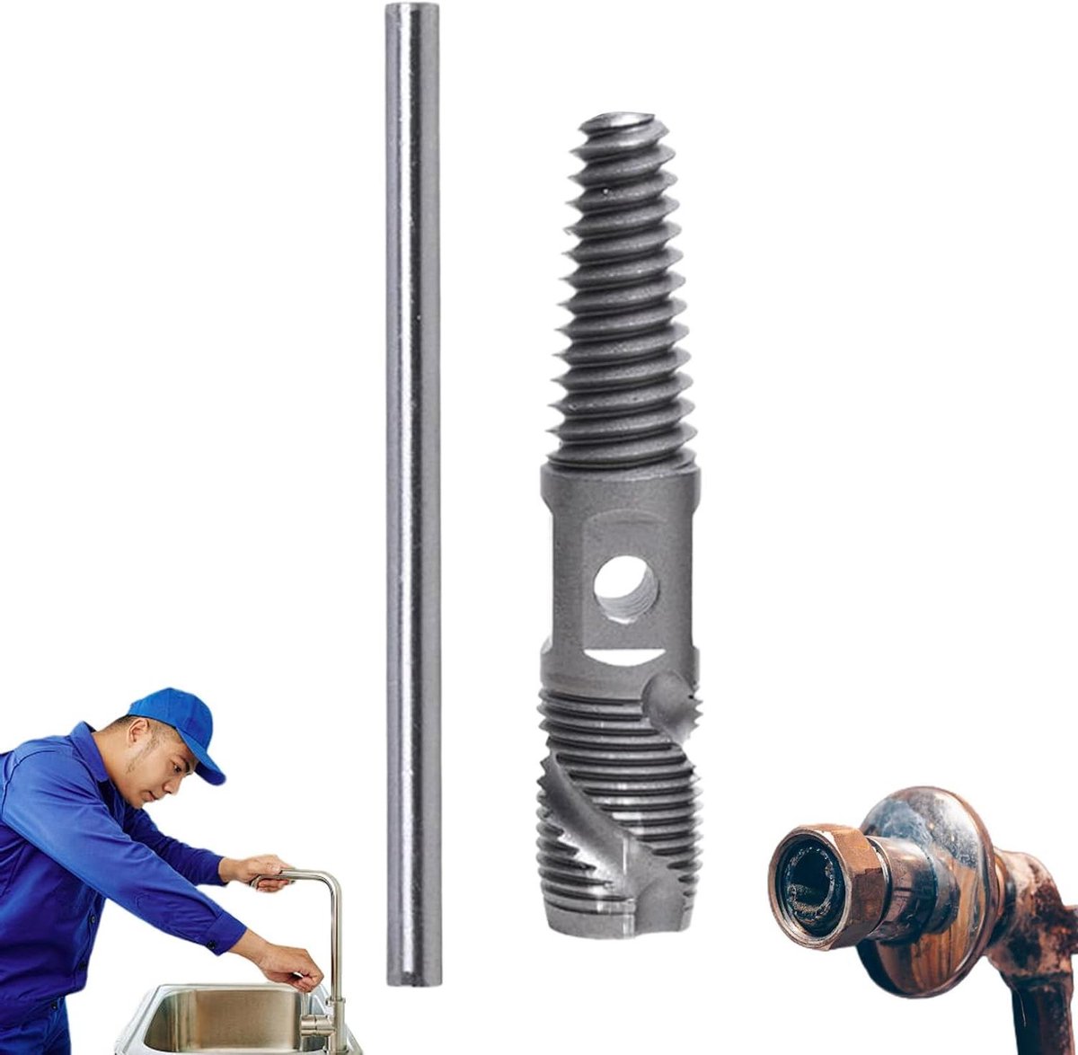 Schroef Extractor - Kraan Verwijderaar - Thuis Reparatie - Dubbel Hoofd - 1/2 & 3/4 Inch - Metaal