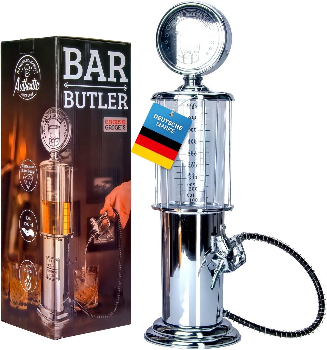 Drankautomaat - Chroom - 1000 ml - Nostalgisch Design - Voor Feesten en Partijen