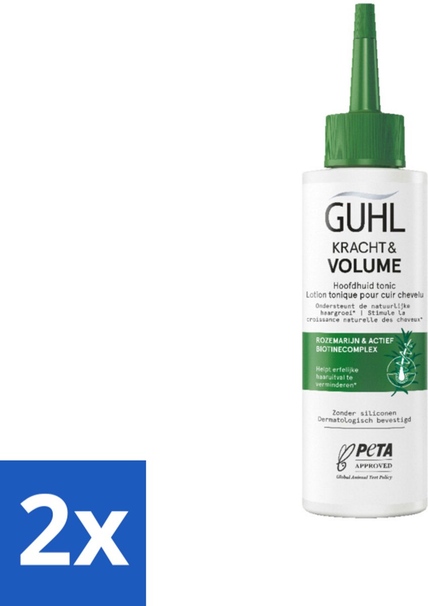 2 x Guhl – Scalp Tonic – Kracht & Volume – 125 ml - Haaruitval - Haargroei - Haarversterking - Hoofdhuid Tonic - Biotine
