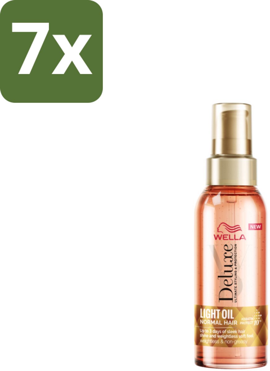 7 x Wella – Deluxe Oil Light – Haarolie – 100 ml - Haarolie - Glans - Gezond Haar - Voeding - Anti-pluis