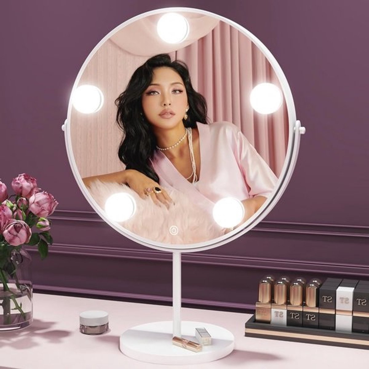 Make-up Spiegel met Verlichting - Perfect voor Wimpers en Huidverzorging