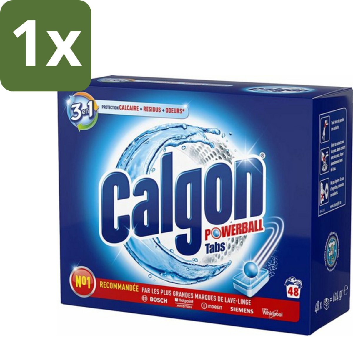 1 x Calgon - 3in1 Tabletten - 48 tabletten - Wasmachine Bescherming - Anti-kalk Tablet - Anti-vuil Tablet - Anti-geur Tablet - Wasmachine Hygiëne