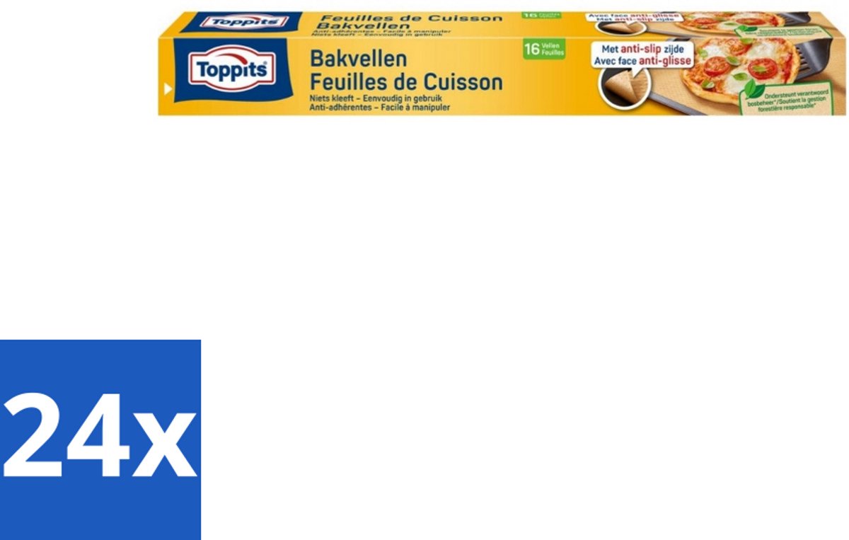 24 x Toppits – Bakpapiervellen – 16 vellen - Bakpapier - Bakpapier Met Antikleefbescherming - Bakpapier 3d - Bakpapier Voor Koekjes - Bakpapier Voor Pizza