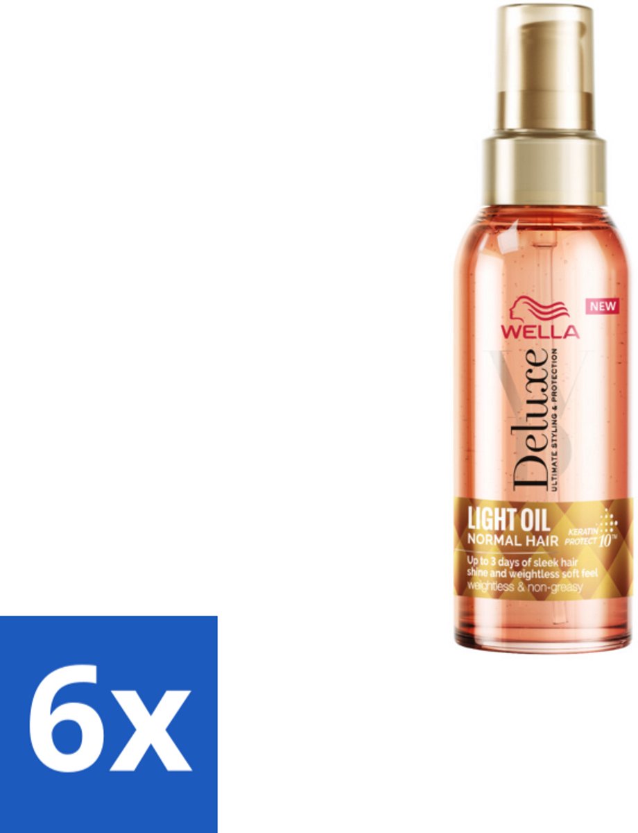 6 x Wella – Deluxe Oil Light – Haarolie – 100 ml - Haarolie - Glans - Gezond Haar - Voeding - Gladheid