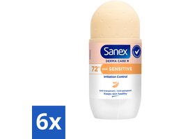 6 x Sanex – Deodorant Roller – Dermo Sensitive – 53 ml - Gevoelige Huid - Anti-transpirant - Zweet - Geur - Okselhuid