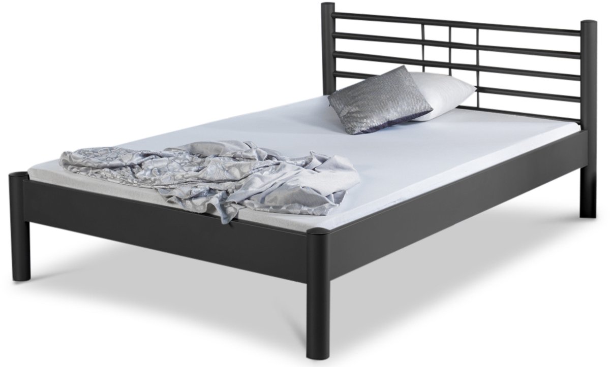 Bed Box Wonen Mia metalen bed Zwart 140x200 cm