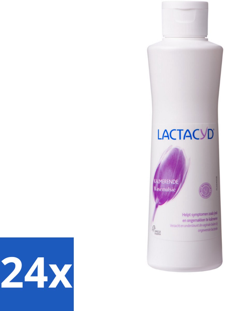 24 x Lactacyd – Kalmerend – Verzachtend – 250 ml - Intieme Verzorging - Jeuk - Roodheid - Irritatie - Kalmerende Wasemulsie