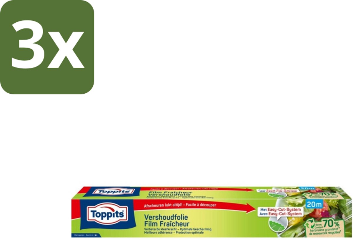 3 x Toppits – Vershoudfolie – 32,5 cm × 20 m - Koffiezetapparaat