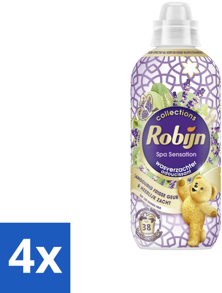 4 x Robijn – Wasverzachter – Intense Spa Sensation – 765 ml - Wasverzachter - Eucalyptus - Lavendel - Wasgeur - Kleding Verzorgen
