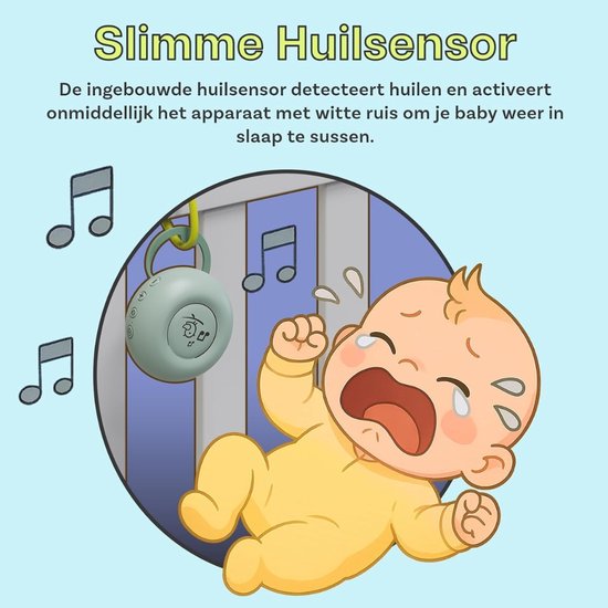 Verte White Noise Machine - 20 Rustgevende Geluiden - Huilsensor - Timer - Oplaadbaar Via USB-C - Draagbaar Slaapapparaat Met Slaapliedjes - Natuurgeluiden En Witte/Roze/Bruine Ruis van Verte — afbeelding 5