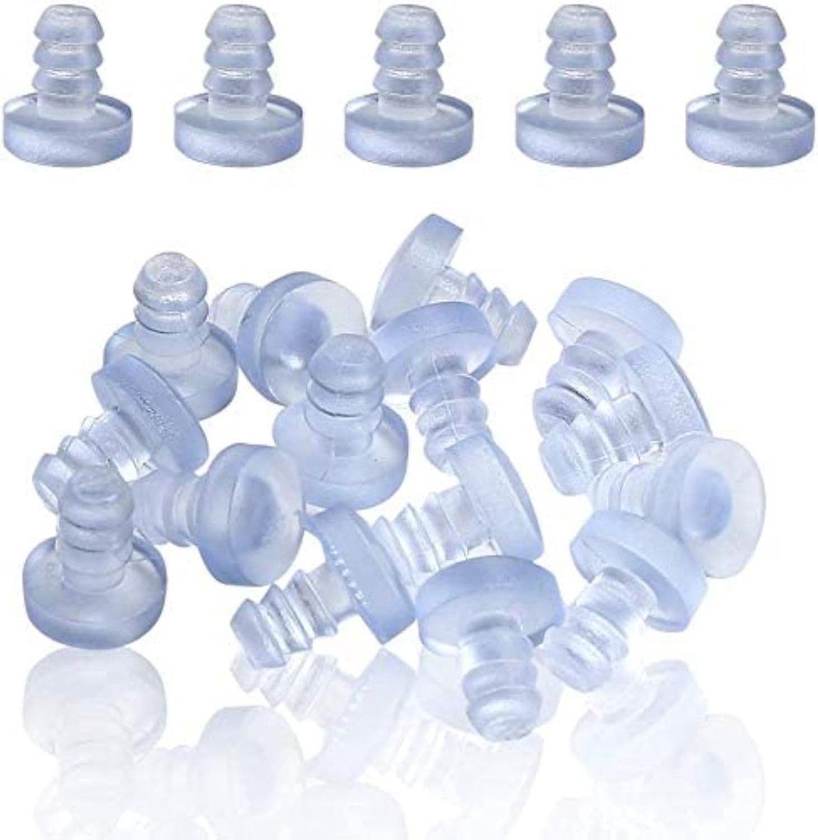 100 Stuks Glazen Tafel Dempers met Handvat, Transparante Rubber Grippers, Tafelruimte en Bescherming voor 3/16 Inch Gaten