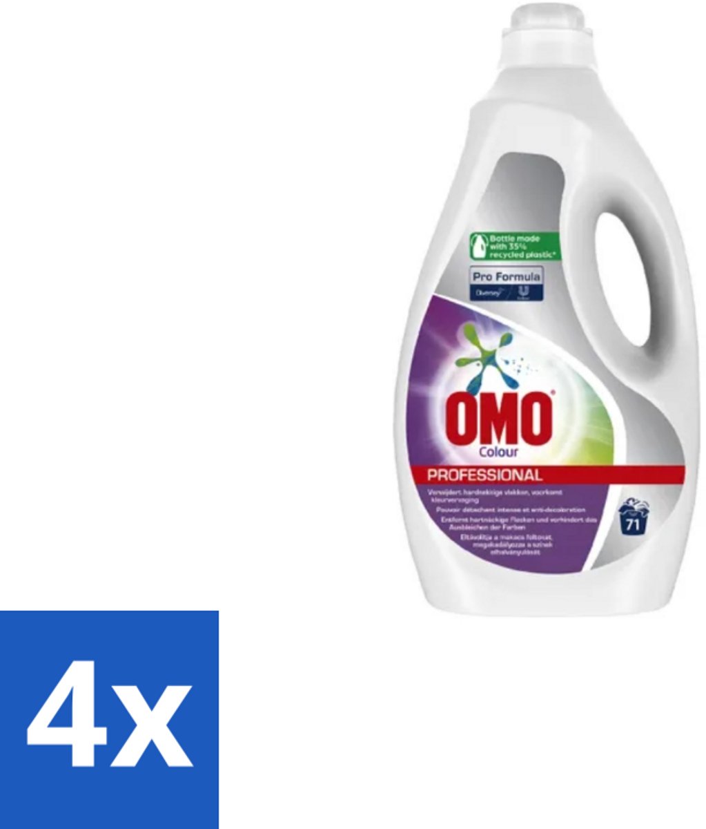 Omo Professional – Vloeibaar Wasmiddel – Color – 71 Wasbeurten – Pro Formula – 5 L - Voordeelverpakking - 4 stuks