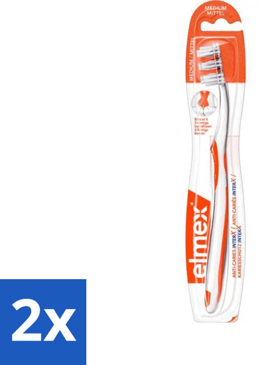 Elmex – Tandenborstel – InterX Medium - Voordeelverpakking - 2 stuks