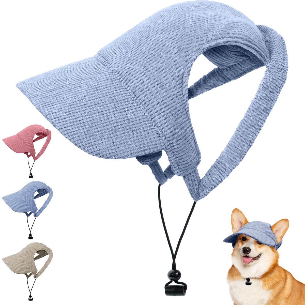 OFFCUP Hondenhonkbalpet Verstelbare Hondenzonnehoed met Oorgaten Buitenpet voor Honden Zomerreispet Zonnehoeden - ShopVlot