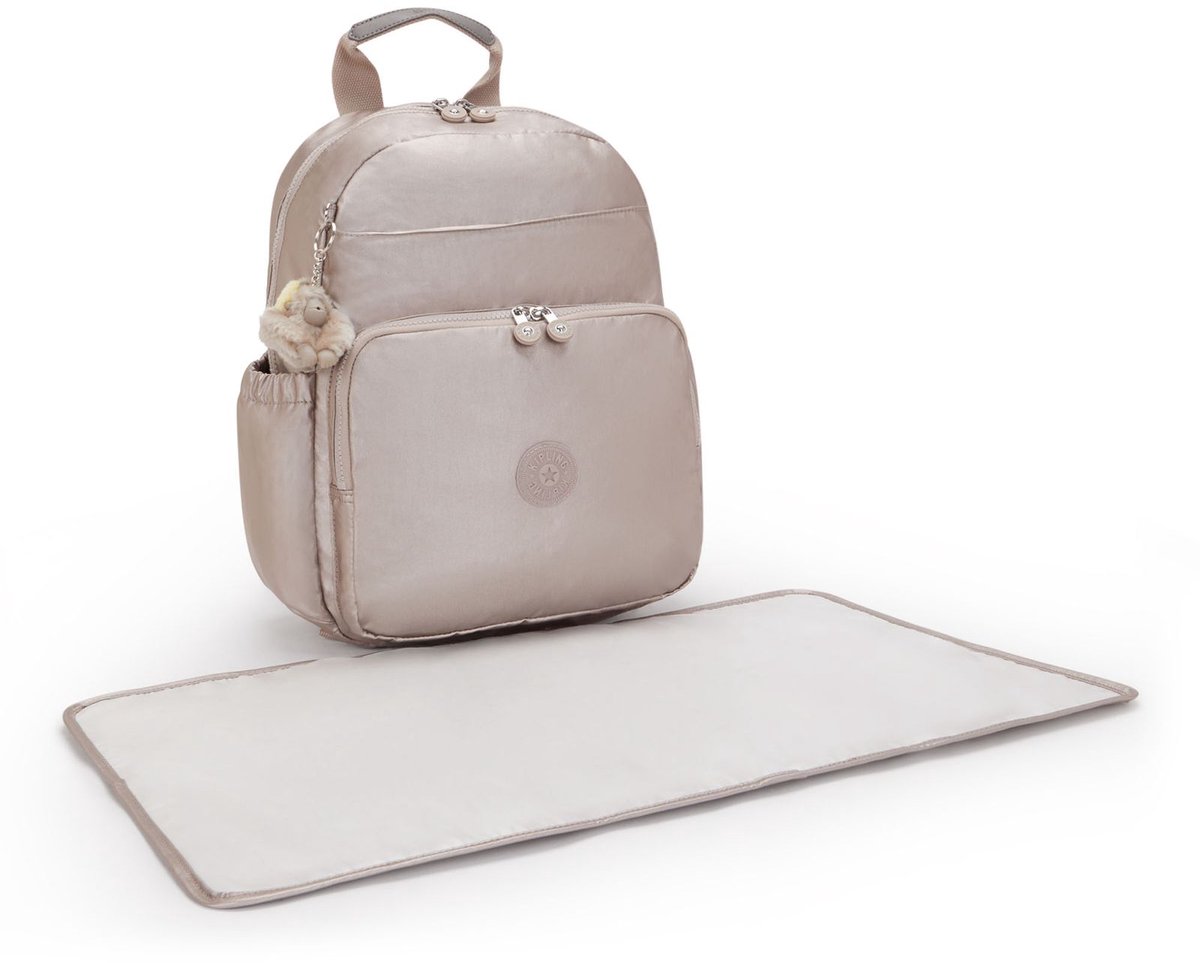 kipling rugzak luiertas Basic Plus Maisie Baby Backpack Tiny Metal Glow Taupe – foto 2