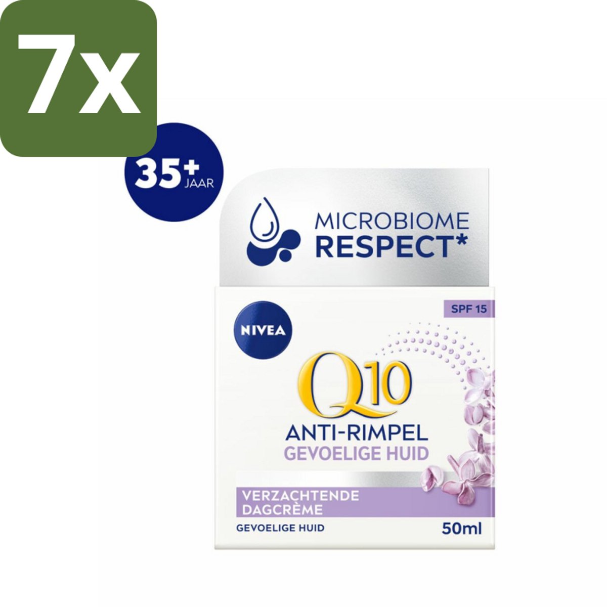 NIVEA – Dagcrème – Q10 Power Sensitive SPF 15 – 50 ml - Bulkverpakking - 7 stuks