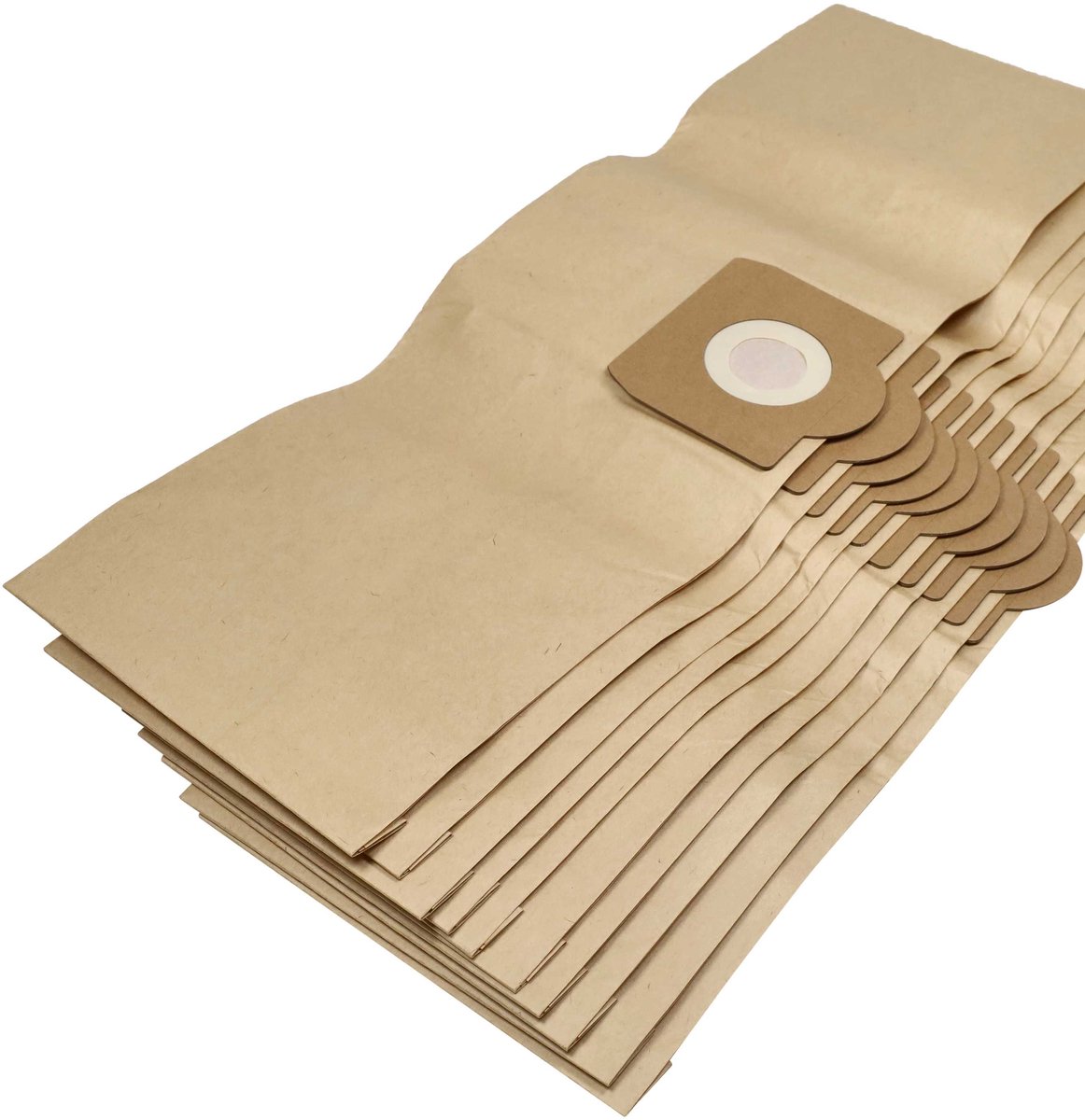 vhbw 10 stuks stofzakken, compatibel met de Alaska WVC 1600 (R) stofzuiger – inhoud 20 l, afmetingen 34 cm x 23,7 cm, bruin