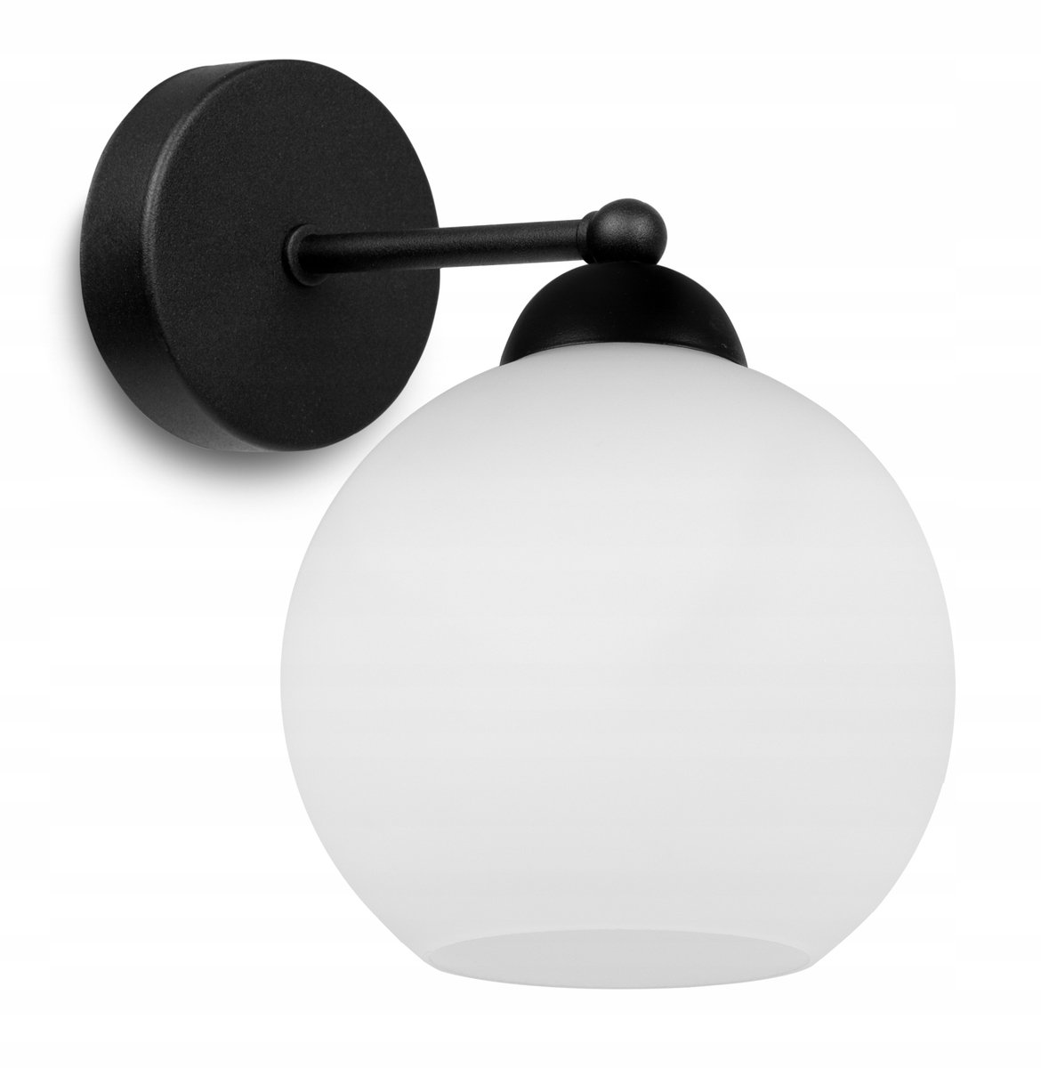 Elegante Wandlamp met Glazen Kap - Zwart/Wit