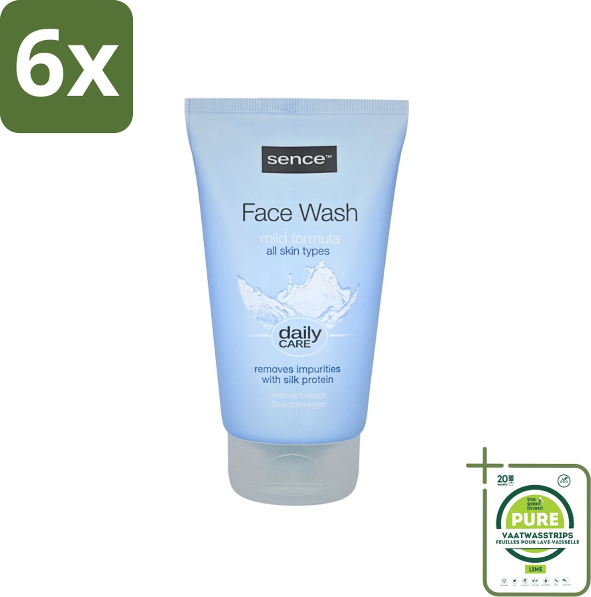 Sence - Alle Huidtypes - Face Wash - Verfrissend - 150 ml - Voordeelverpakking - 6 stuks - Face wash - Huid reinigen